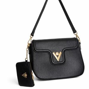 Valentino Orlandi Black Shoulder Bag with coin purse